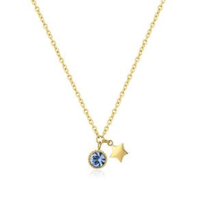 S`Agapõ Pozlacený náhrdelník s krystalem a hvězdou Lucky Light SKT24 obraz