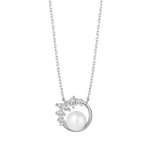 Preciosa Něžný stříbrný náhrdelník se zirkony a říční perlou Innocence 5384 01 obraz