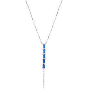 JVD Stříbrný náhrdelník s modrými zirkony SVLN0710S75M145 obraz