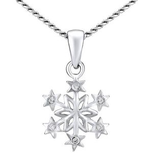 Silvego Stříbrný náhrdelník Sněhová vločka ZTJ81189VSW (řetízek, přívěsek) obraz