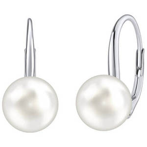 Silvego Stříbrné náušnice s bílou perlou Swarovski® Crystals VSW018ELPS obraz