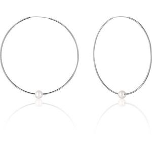 JwL Luxury Pearls Stříbrné náušnice kruhy s pravými bílými perlami JL0638 obraz