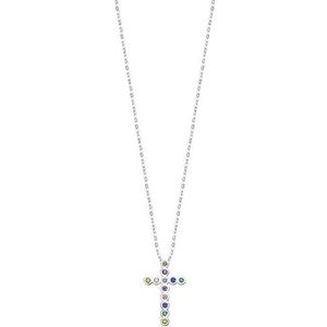 Lotus Silver Designový stříbrný náhrdelník s křížkem a třpytivými zirkony LP3248-1/1 obraz