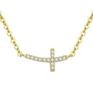 Beneto Pozlacený stříbrný náhrdelník s křížkem AGS546/47-GOLD obraz