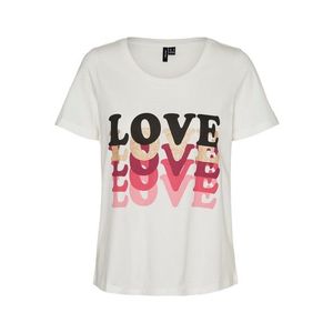 Vero Moda Dámské triko VMAMALA Regular Fit 10291798 Snow White Love S obraz