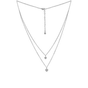 Silvego Dvojitý stříbrný náhrdelník s přívěsky srdce s Brilliance Zirconia MSS165N obraz