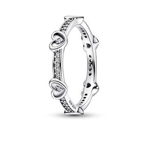 Pandora Romantický stříbrný prsten s kubickými zirkony Moments 192496C01 50 mm obraz