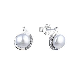 MOISS Elegantní stříbrné náušnice s perlami a zirkony E0001852 obraz