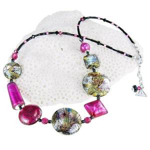 Lampglas Hravý náhrdelník Sweet Candy s 24karátovým zlatem a ryzím stříbrem v perlách Lampglas NRO8 obraz