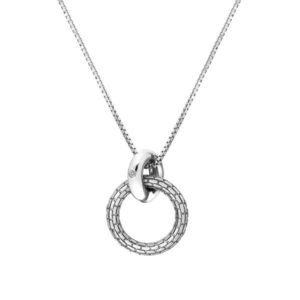 Hot Diamonds Moderní stříbrný náhrdelník s diamantem Woven DP866 (řetízek, přívěsek) obraz