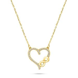 Brilio Silver Romantický pozlacený náhrdelník se zirkony NCL52Y obraz