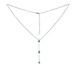 Silvego Stříbrný náhrdelník Gryn se zelenými zirkony Brilliance Zirconia MSS1023NG obraz