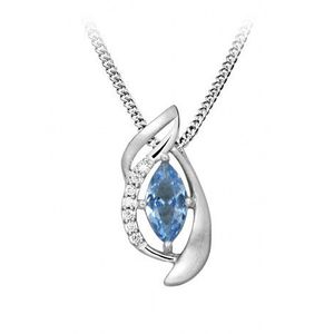 Silver Cat Stylový náhrdelník se syntetickým modrým spinelem SC459 (řetízek, přívěsek) obraz
