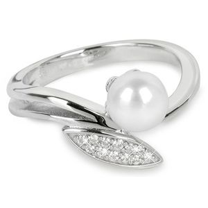 Silver Cat Elegantní stříbrný prsten se zirkony a perličkou SC215 56 mm obraz