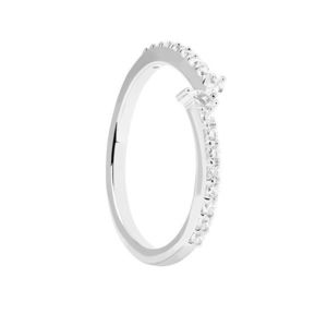 PDPAOLA Nádherný stříbrný prsten s čirými zirkony NUVOLA Silver AN02-874 56 mm obraz