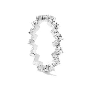PDPAOLA Třpytivý stříbrný prsten se zirkony ZIPPER Silver AN02-685 50 mm obraz