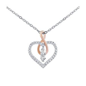 Silvego Stříbrný náhrdelník Camilla s přívěskem srdce a Infinity s Brilliance Zirconia DCC1607028N obraz
