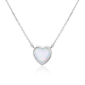 Beneto Romantický stříbrný náhrdelník se syntetickým opálem AGS817/45L obraz
