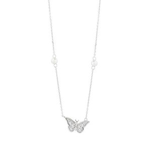 Preciosa Půvabný stříbrný náhrdelník s kubickou zirkonií a říčními perlami Metamorph 5360 00 obraz