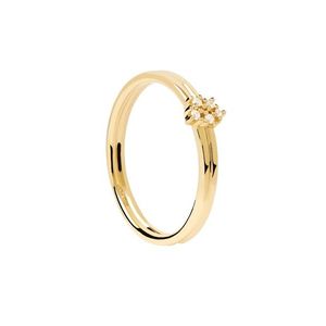 PDPAOLA Půvabný pozlacený prsten se zirkony NOVA Gold AN01-615 56 mm obraz
