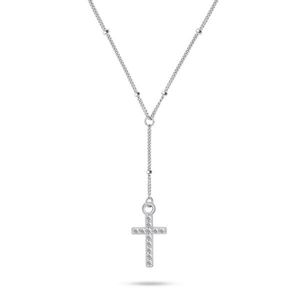 Brilio Silver Nadčasový stříbrný náhrdelník Křížek se zirkony NCL106W obraz