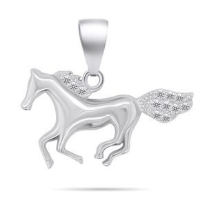 Brilio Silver Slušivý stříbrný přívěsek Kůň PT124W obraz