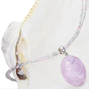 Lampglas Něžný náhrdelník Pink Lace s perlou Lampglas s ryzím stříbrem NP2 obraz