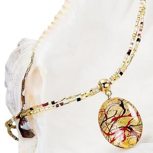 Lampglas Elegantní dámský náhrdelník My Roots s perlou Lampglas s 24karátovým zlatem NP15 obraz