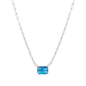 Preciosa Ocelový náhrdelník s ručně mačkaným kamenem českého křišťálu Preciosa Ocean Aqua 7444 67 obraz