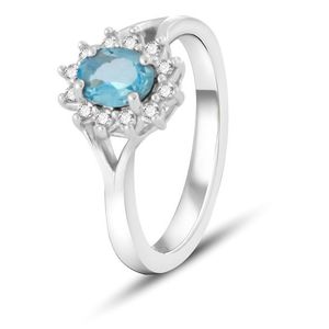 Beneto Exclusive Okouzlujicí prsten s modrým topazem TOPAGG4 52 mm obraz