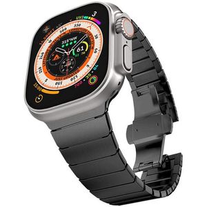 4wrist Ocelový tah s motýlovou sponou pro Apple Watch 42/44/45/49 mm - Black obraz