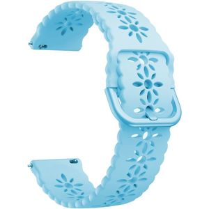 4wrist Silikonový řemínek s květinovým vzorem 22 mm - Light Blue obraz