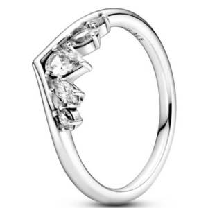 Pandora Něžný stříbrný prsten s kamínky Wishbone 199109C01 52 mm obraz