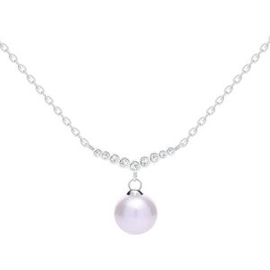 Preciosa Něžný stříbrný náhrdelník s pravou perlou Samoa 5308 00 obraz