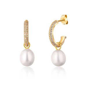 JwL Luxury Pearls Nádherné pozlacené náušnice kruhy s pravými perlami 2v1 JL0771 obraz
