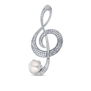 JwL Luxury Pearls Třpytivá perlová brož Houslový klíč JL0793 obraz