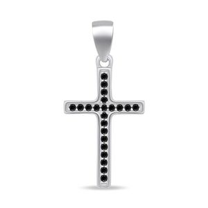 Brilio Silver Třpytivý stříbrný přívěsek křížek CRS024WBC obraz