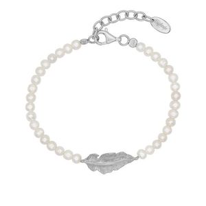 Engelsrufer Stříbrný perlový náramek s peříčkem ERB-GLORY-FEDER obraz