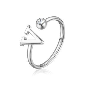 S`Agapõ Stylový ocelový prsten V s krystalem Click SCK192 obraz