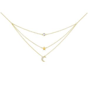 Preciosa Trojitý pozlacený náhrdelník s kubickou zirkonií Moon Star 5362Y00 obraz