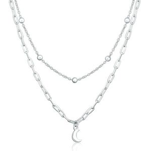JVD Stylový dvojitý stříbrný náhrdelník Měsíc SVLN0413X610050 obraz