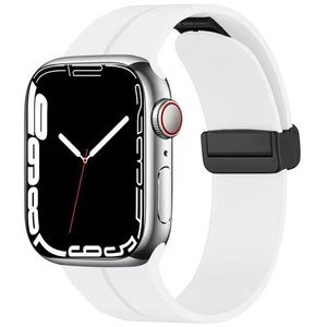 4wrist Silikonový řemínek s magnetickou sponou pro Apple Watch 42/44/45/49 mm - White obraz