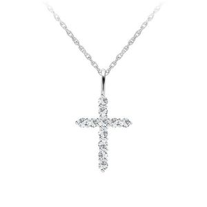 Preciosa Designový stříbrný náhrdelník Tender Cross s kubickou zirkonií Preciosa 5332 00 obraz