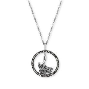 Engelsrufer Krásný stříbrný náhrdelník s markazity ERN-GINKGO-MA (řetízek, přívěsek) obraz