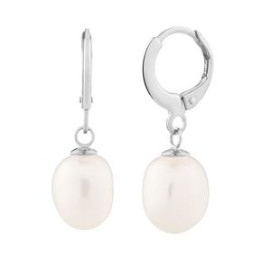 Preciosa Něžné stříbrné náušnice kruhy s říčními perlami Pearl Heart 5357 01 obraz