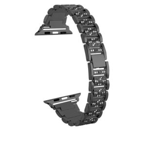 4wrist Ocelový tah s kamínky pro Apple Watch 42/44/45/49 mm - Black obraz