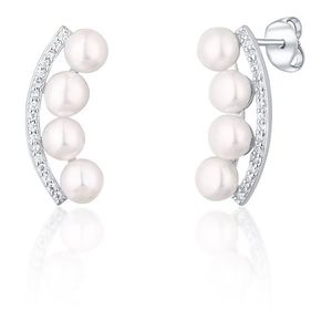 JwL Luxury Pearls Stříbrné náušnice s říčními perlami a zirkony JL0744 obraz