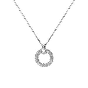 Hot Diamonds Třpytivý stříbrný náhrdelník s diamantem a topazy Forever DP901 (řetízek, přívěsek) obraz