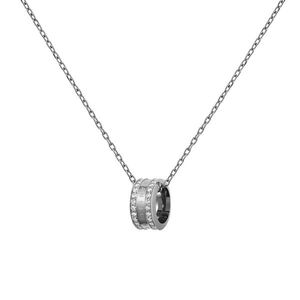 Daniel Wellington Třpytivý ocelový náhrdelník s kruhovým přívěskem Elan Lumine DW00400213 obraz