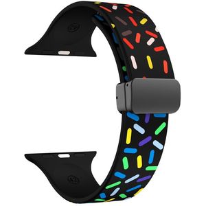 4wrist Silikonový řemínek s barevným motivem pro Apple Watch 38/40/41 mm - Černý obraz